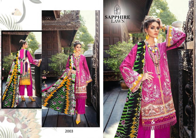 Sapphire Lawn 2  Latest Fancy Designer Karachi Dress Materials Collection